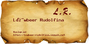 Löwbeer Rudolfina névjegykártya